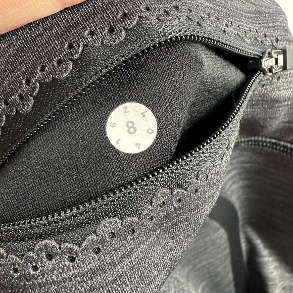 Lululemon Leggings Womens 8 Heathered Gray On Track Run Athletic Workout Gym - Picture 5 of 11